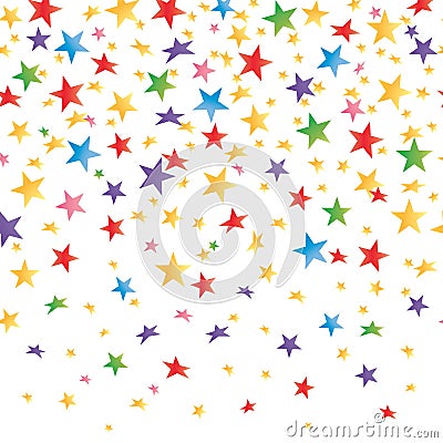 Colored stars with a gradient, transparent seamless background. Vector Vector Illustration