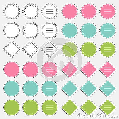 Colored stickers. Vector Illustration