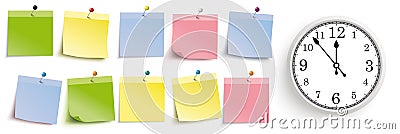 Colored Sticks With Pins Header Double Clock Stock Photo