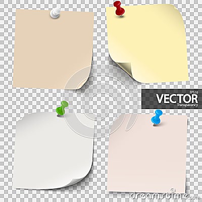 colored sticky notes with vector transparency Vector Illustration