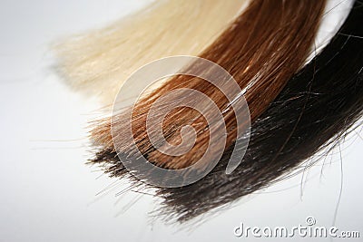 Colored strands of hair Stock Photo