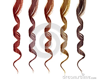 Colored strands of hair Stock Photo