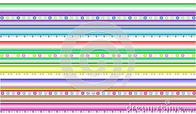 Colored stripes with flowers Stock Photo