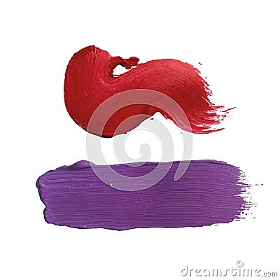 Colored strokes of acrylic paint. Stock Photo