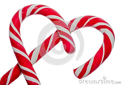 Colored sweet candys, lollipops sticks, Saint Nicholas sweets, Christmas candys isolated, white background Stock Photo