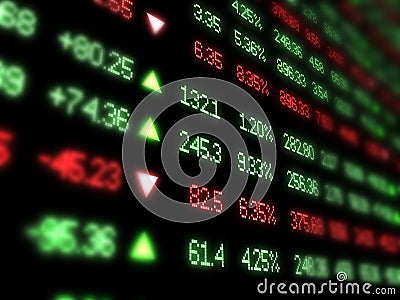 Colored ticker board on black Stock Photo