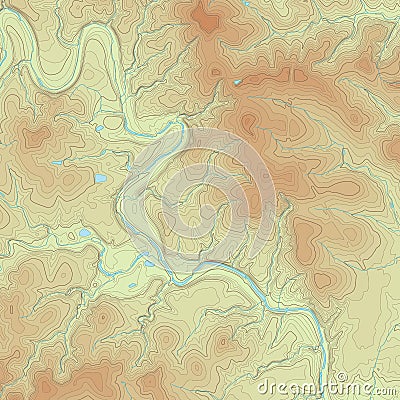 Colored Topographic map Vector Illustration