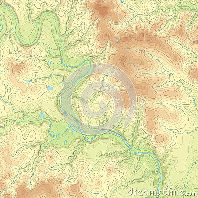 Colored Topographic map Vector Illustration