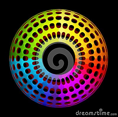 Colored torus with holes Stock Photo