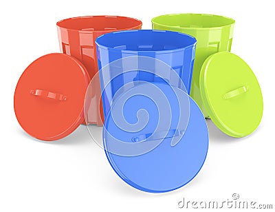 Colored trash bins Stock Photo