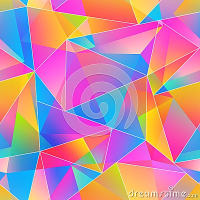 Colored triangle seamless pattern Vector Illustration