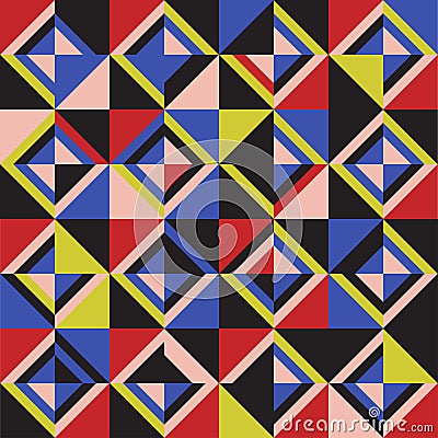 Colored triangles. Seamless pattern Vector Illustration