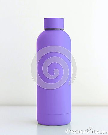 Colored tumbler bottle on white table with white background Stock Photo