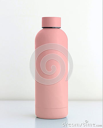 Colored tumbler bottle on white table with white background Stock Photo