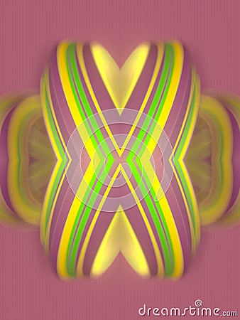 Colored twisted shape abstract art background. 3d rendering digital illustration Cartoon Illustration