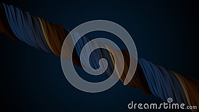 Colored twisted shape. Computer generated hypnotic background. 3D render swirling lines Stock Photo