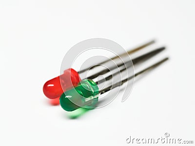 Colored two light-emitting diodes Stock Photo