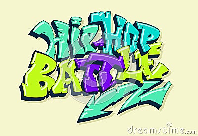 Hip-hop battle illustration in graffiti style web Vector Illustration