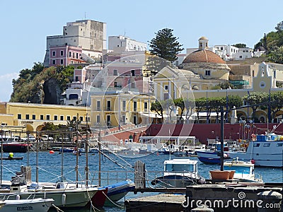 Port of Ponza in Italy. Editorial Stock Photo