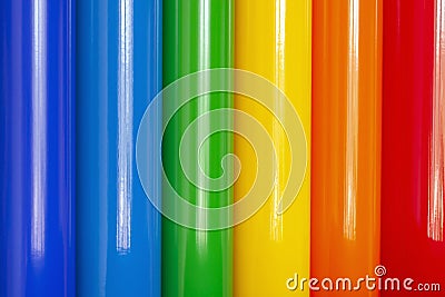 Colored vinyl film in stock. Stock Photo