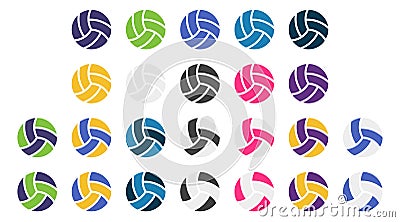 Colored volley ball icon. Game object symbol. Sign hobby vector Vector Illustration