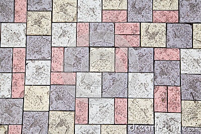 Colored walking tile pavement Stock Photo