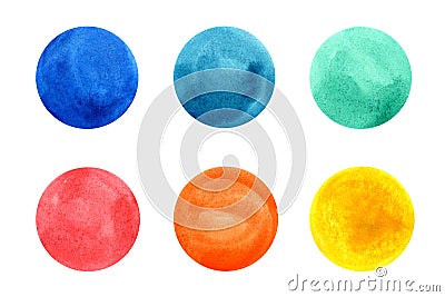Colored watercolor circles Stock Photo