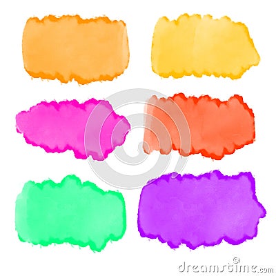 Colored watercolor spots, empty templates for design Stock Photo