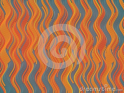 Colored wavy lines abstract modern flow design template 3d rendering composition Stock Photo