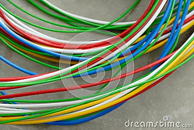 Colored wires network Stock Photo