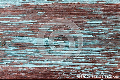 Colored wood background with peeling old paint Stock Photo