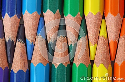 Colored wood-free pencils Stock Photo