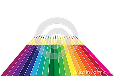 Colored wooden crayons Vector Illustration