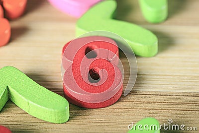 Colored wooden numbers Stock Photo