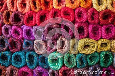 colored wool roving detailed photo Stock Photo