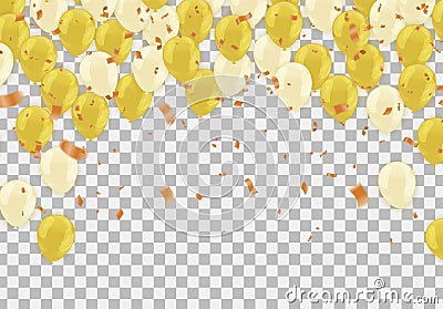 Colored yellow balloons, vector illustration Vector Illustration