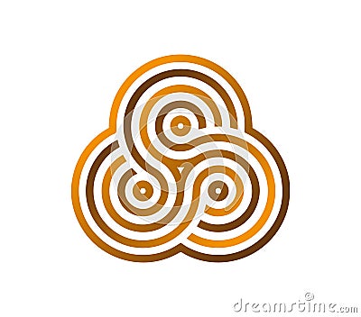 Colorfu Mobius loop made of three arches. Labyrinth made of three concentric circles with many lines. A maze made of infinity loop Vector Illustration