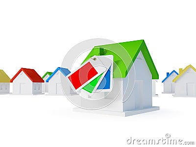 Colorful 3d small houses. Stock Photo