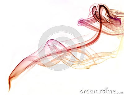 Colorful abstracr smoke isolated on white background. Stock Photo