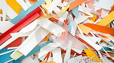 Colorful abstract art with layers of multicolored paper cutouts in dynamic composition, AI Generative Stock Photo
