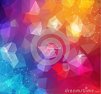 Colorful abstract background. Abstract polygonal background with connecting dots and lines. Connection structure. Vector science b Vector Illustration