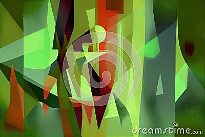 Abstract background with geometric shapes and lines. Generative AI Stock Photo