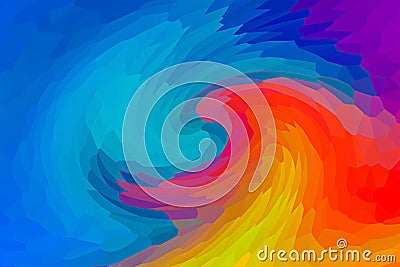 Colorful abstract background mosaic swirling blue yellow orange purple background bright design Stock Photo