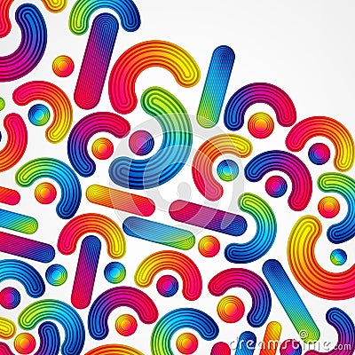 Colorful abstract background with striped design elements splash, vector color design, graphic illustration. Vector Illustration