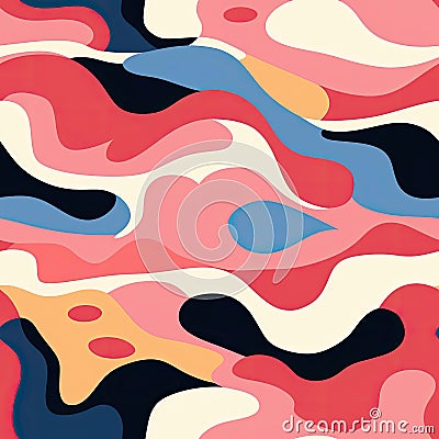 Colorful abstract background with whimsical topography and melting shapes (tiled) Stock Photo