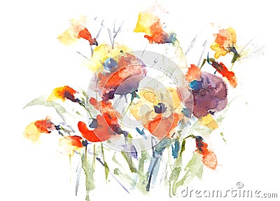 Colorful abstract blossom flowers Stock Photo