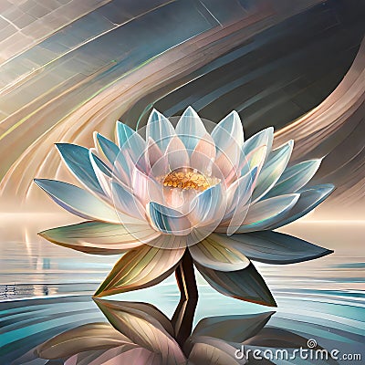 Colorful abstract blue and pink lotus flower graphic Stock Photo