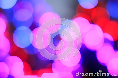 Colorful abstract blurred circular bokeh light of night city street for background. graphic design and website template Stock Photo