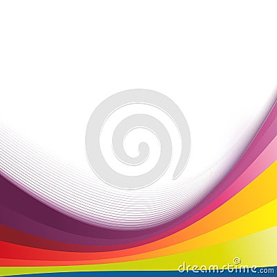 Colorful abstract bright rainbow wave lines Vector Illustration