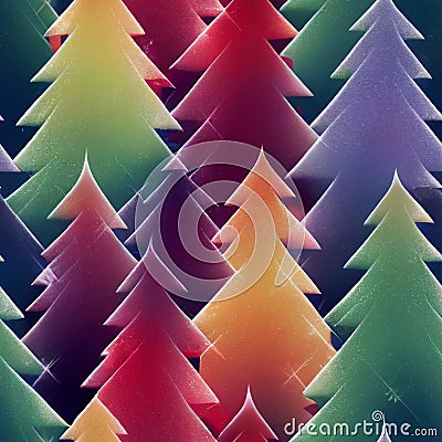 Colorful abstract candy christmas trees seamless pattern Stock Photo